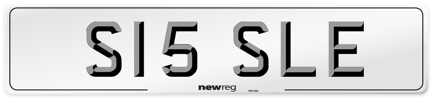 S15 SLE Number Plate from New Reg